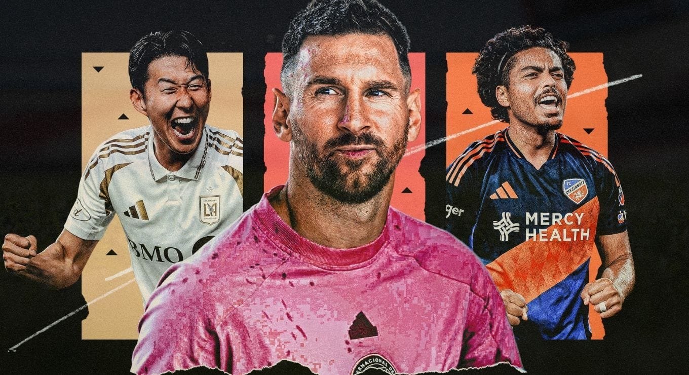 7월 26일 MLS 경기 프리뷰 – 인터 마이애미의 리오넬 메시를 중심으로 LAFC 손흥민과 FC 신시내티 오렐라노가 함께 담긴 MLS 주요 경기 프리뷰 이미지.