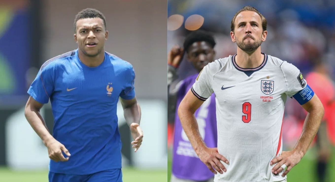 프랑스와 잉글랜드 축구대표팀 공격수가 나란히 배치된 프랑스 vs 잉글랜드 역대 전적 이미지
