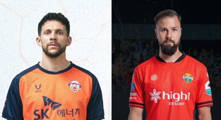 제주SK FC vs 강원FC 상대 전적을 소개하는 양 팀 선수 이미지