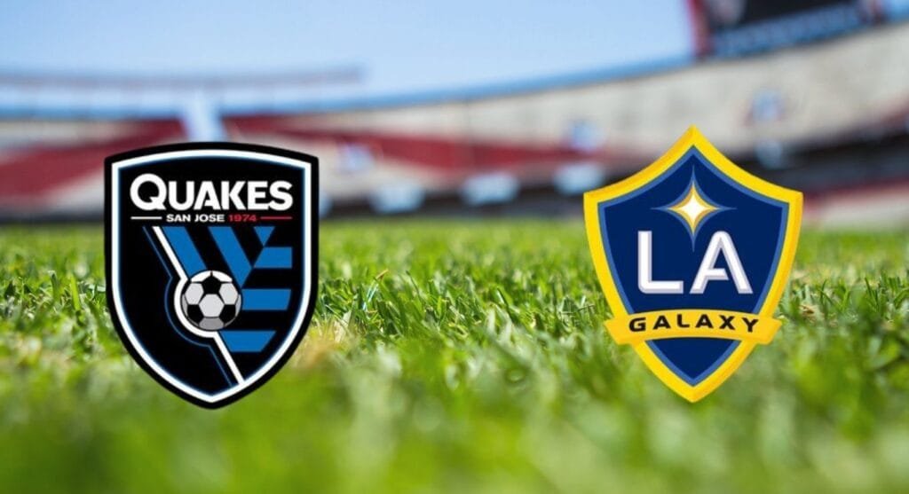 7월 26일 MLS 경기 산호세 어스퀘이크스 vs LA 갤럭시 구단 로고