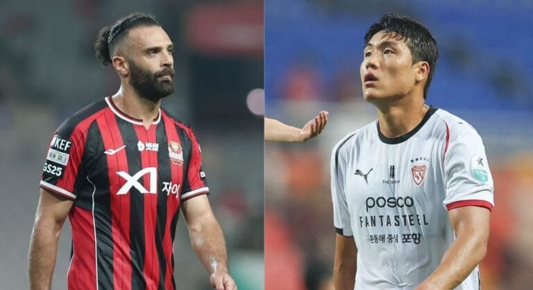 FC서울 vs 포항 스틸러스 상대 전적을 나타내는 양 팀 선수 이미지