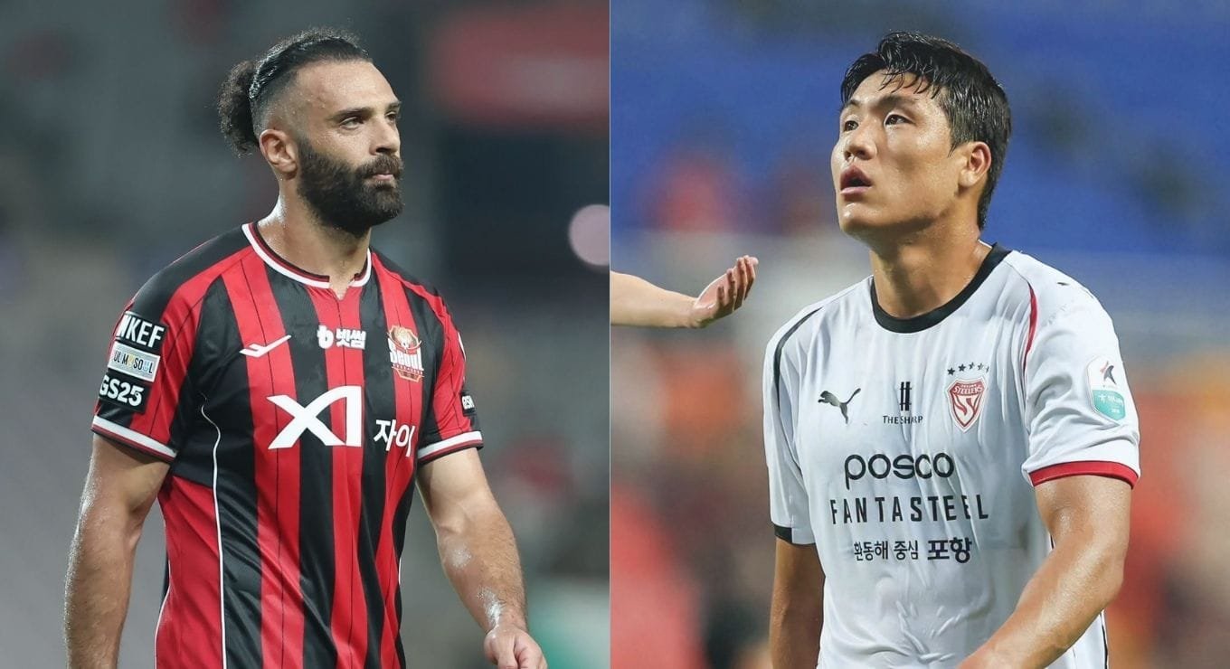 FC서울 vs 포항 스틸러스 상대 전적을 나타내는 양 팀 선수 이미지